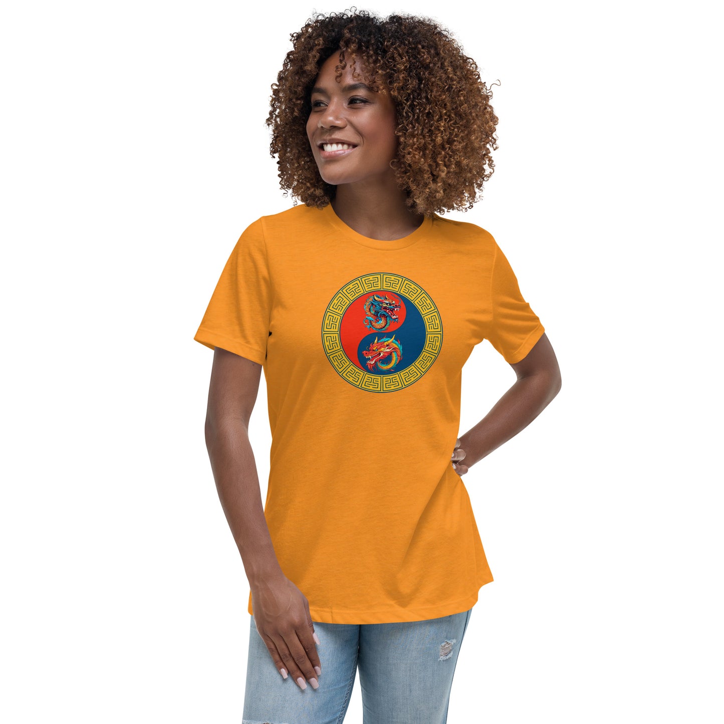 Double Dragons Yin-Yang Women's Relaxed T-Shirt