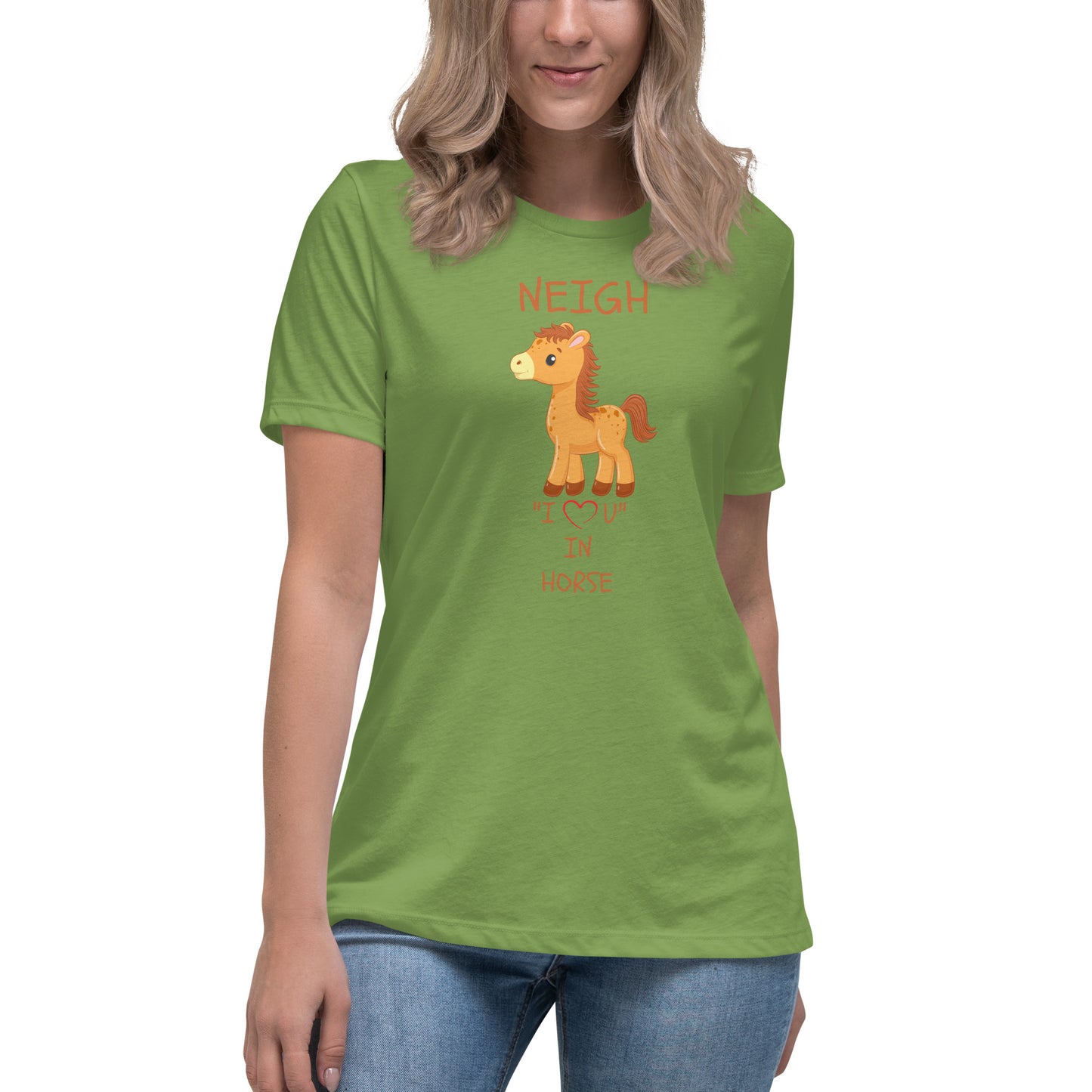 NEIGH "I LOVE U" IN HORSE Women's Relaxed T-Shirt