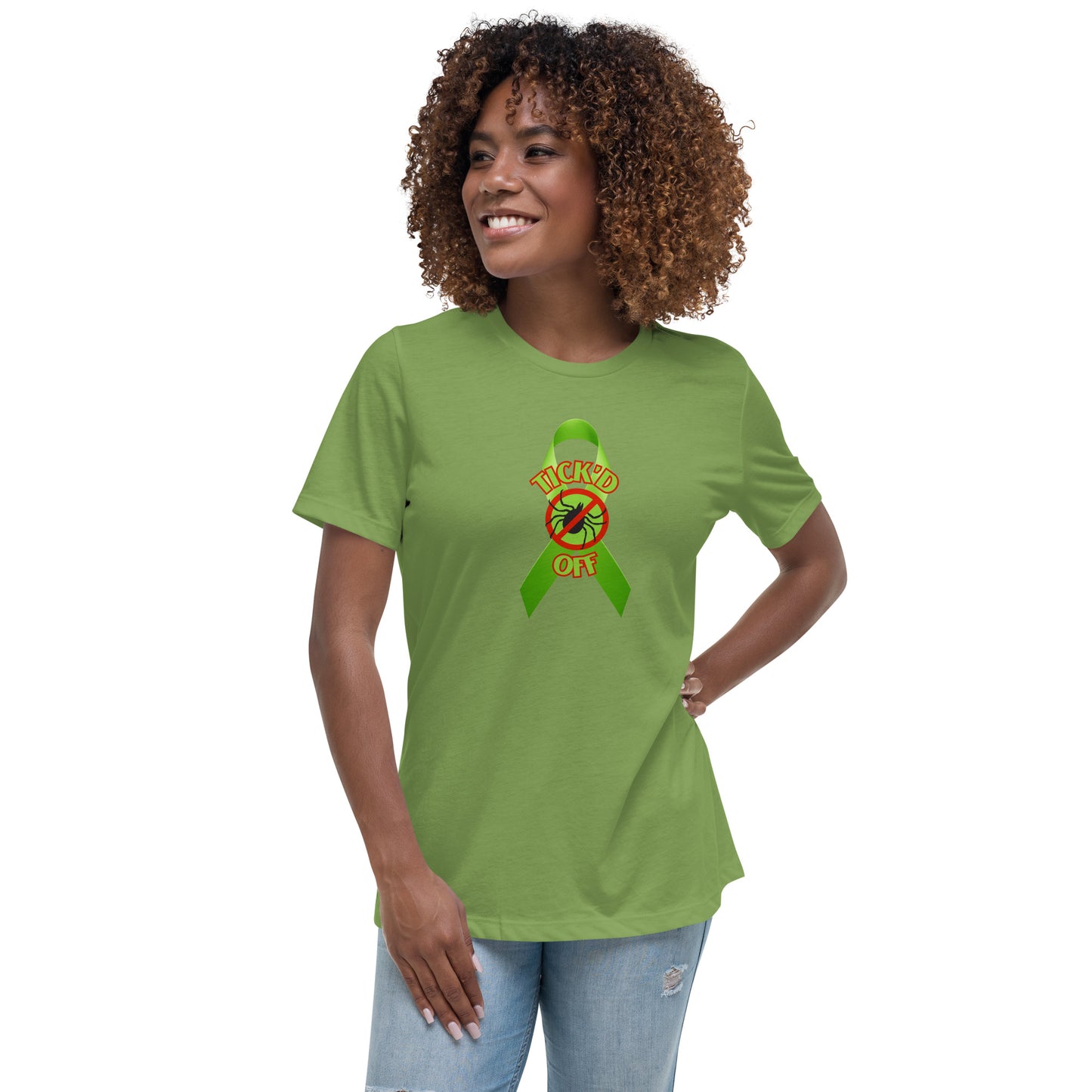 Lyme Awareness Ribbon "TICK'D OFF" Women's Relaxed T-Shirt