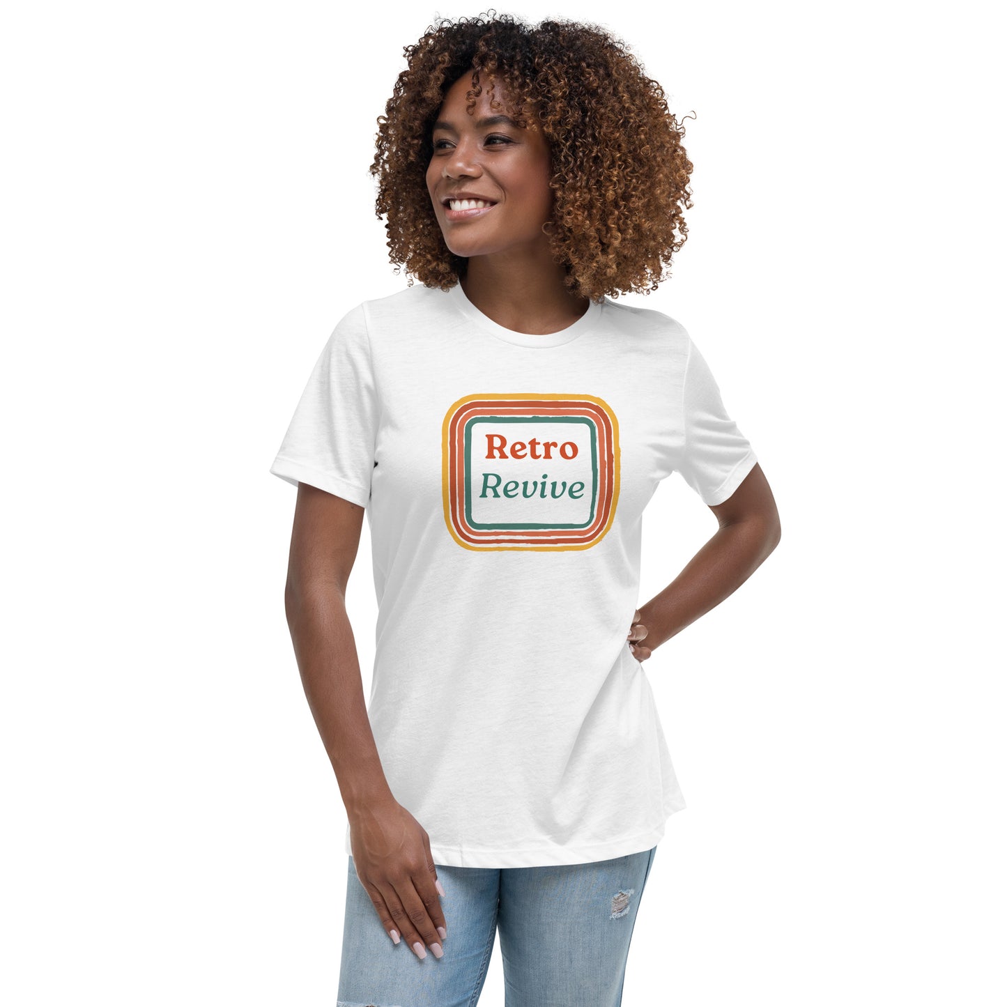 Retro Revive 70's Square Design Women's Relaxed T-Shirt