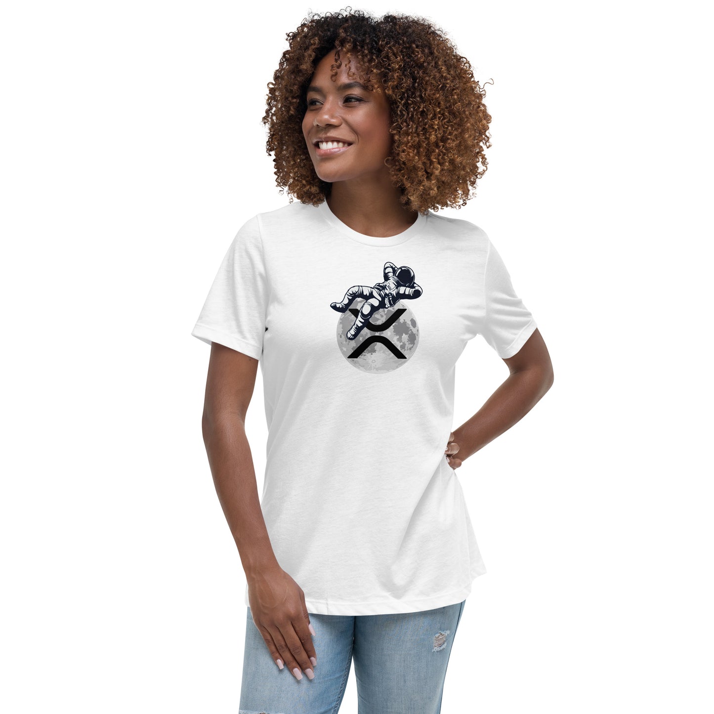 XRP MOON ASTRONAUT Women's Relaxed T-Shirt