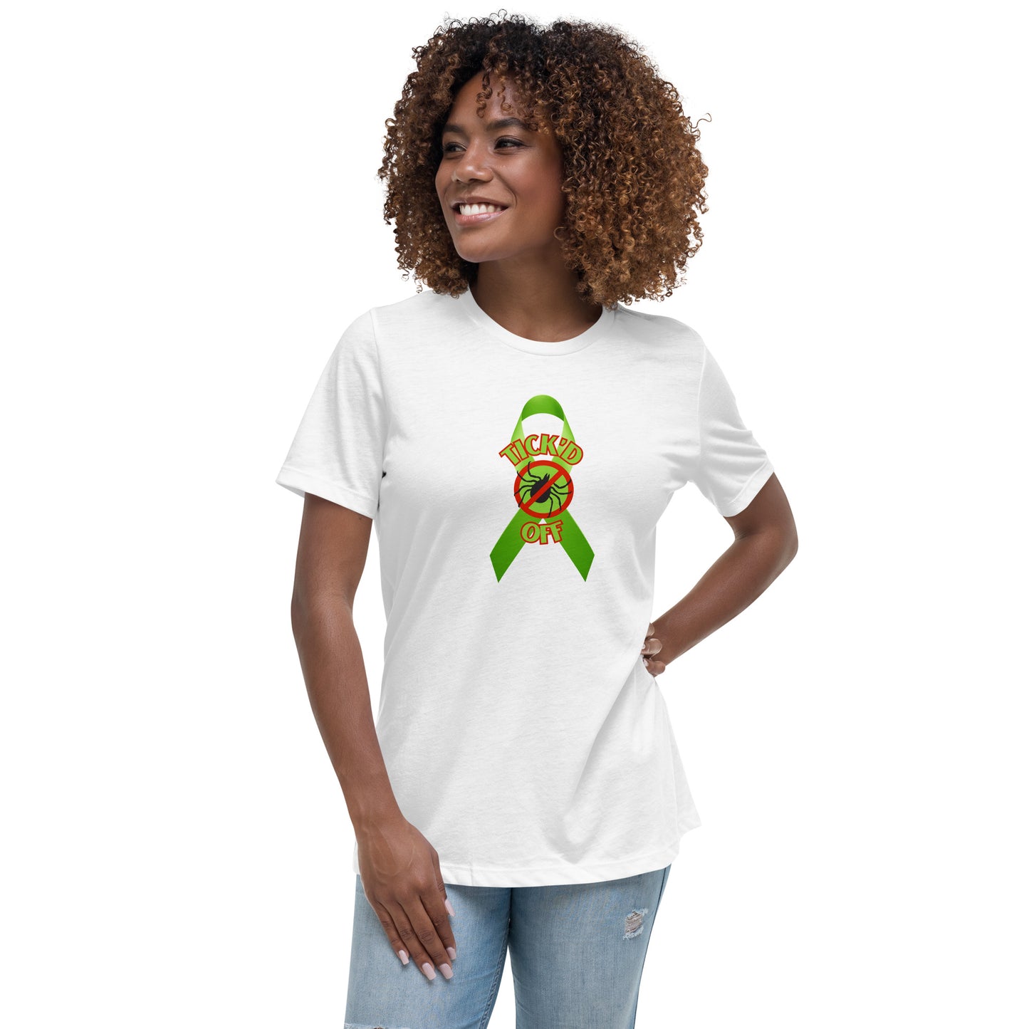 Lyme Awareness Ribbon "TICK'D OFF" Women's Relaxed T-Shirt