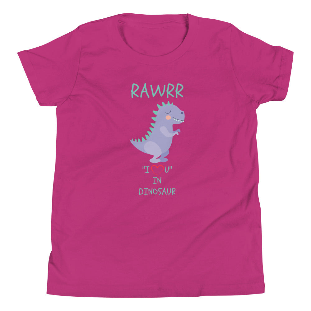 RAWRR "I Love You" In Dinosaur Youth Short Sleeve T-Shirt