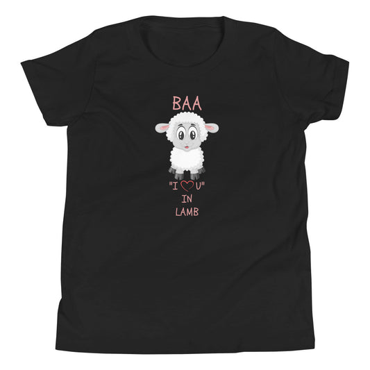 BAA "I LOVE U" IN LAMB  Youth Short Sleeve T-Shirt