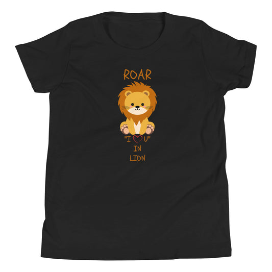 ROAR "I LOVE U" IN LION Youth Short Sleeve T-Shirt