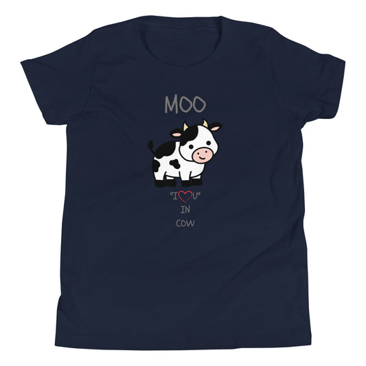 MOO "I LOVE YOU" IN COW Youth Short Sleeve T-Shirt