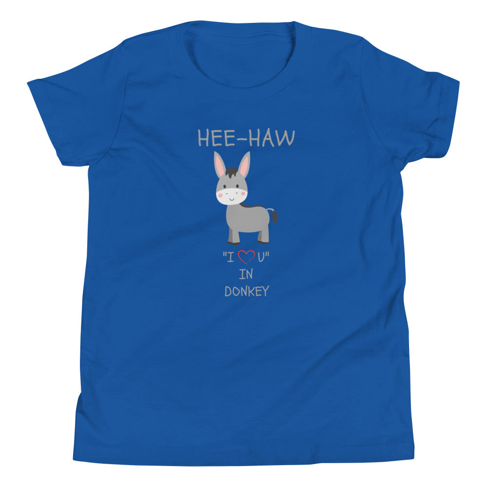 HEE-HAW "I LOVE U" IN DONKEY Youth Short Sleeve T-Shirt