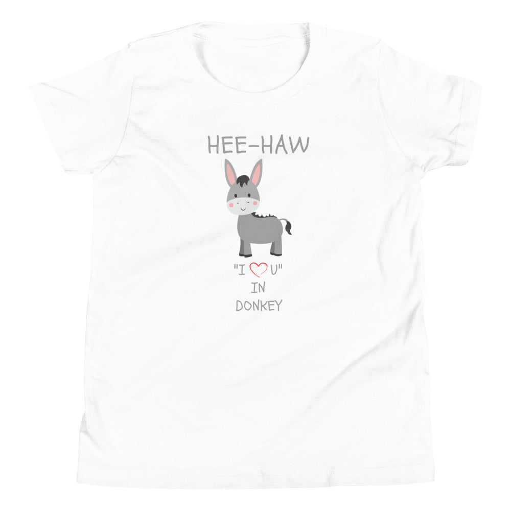 HEE-HAW "I LOVE U" IN DONKEY Youth Short Sleeve T-Shirt
