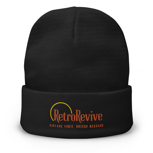 RetroRevive "Vintage Vibes, Modern Message" Embroidered Beanie