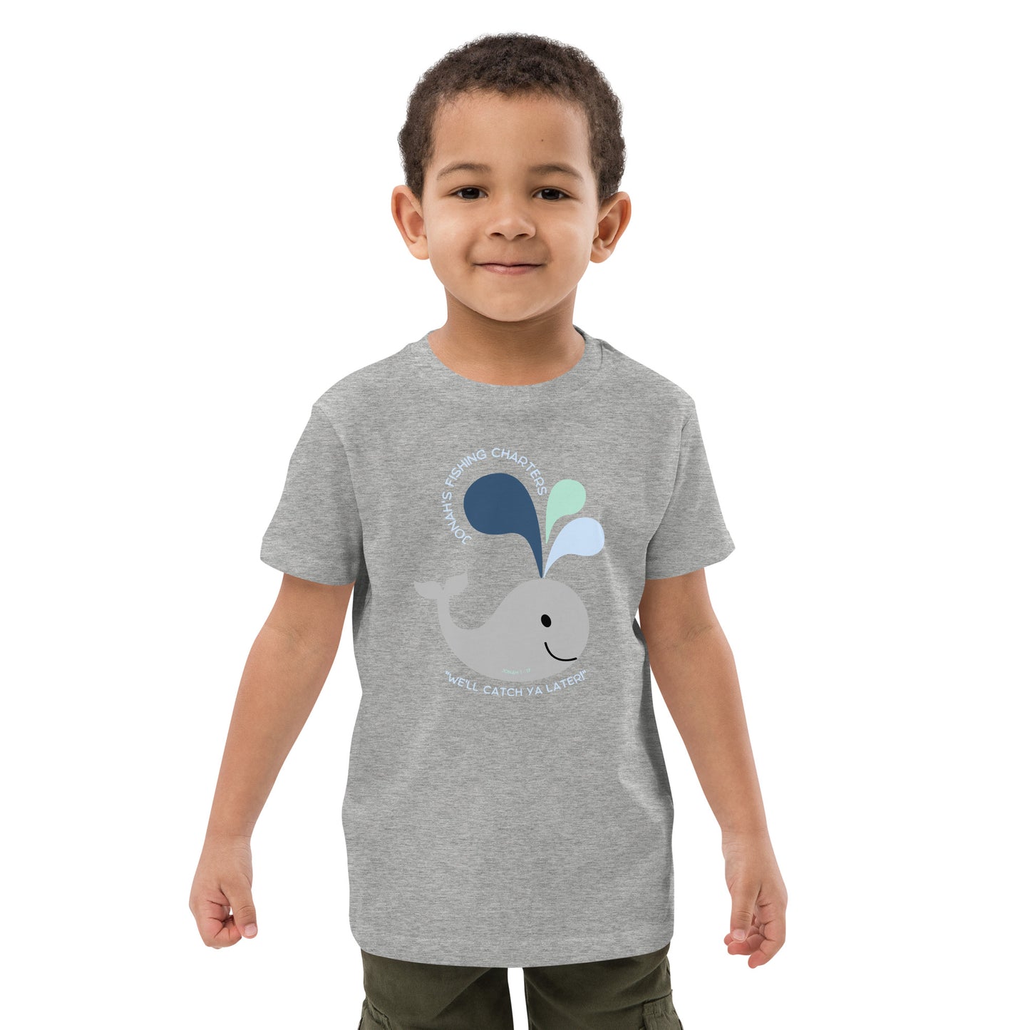 Jonah's Fishing Charters "We'll Catch Ya Later" Organic cotton kids t-shirt