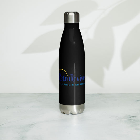 RetroRevive "Vintage Vibes, Modern Message" Stainless Steel Water Bottle