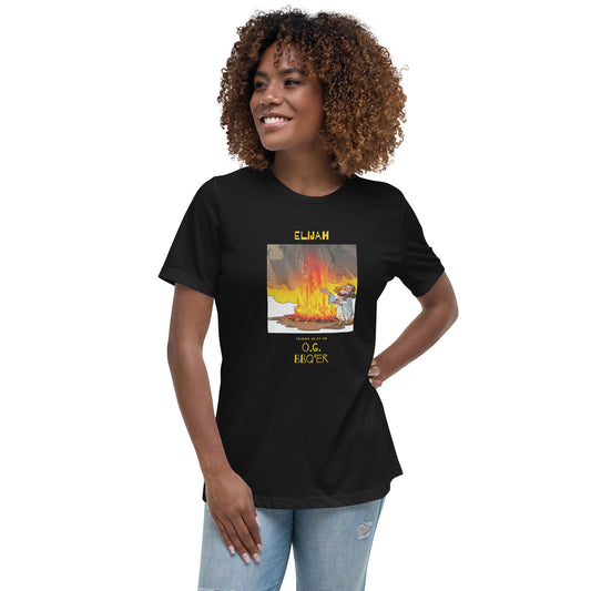 Elijah O.G. BBQ'er (Yellow Print) Women's Relaxed T-Shirt