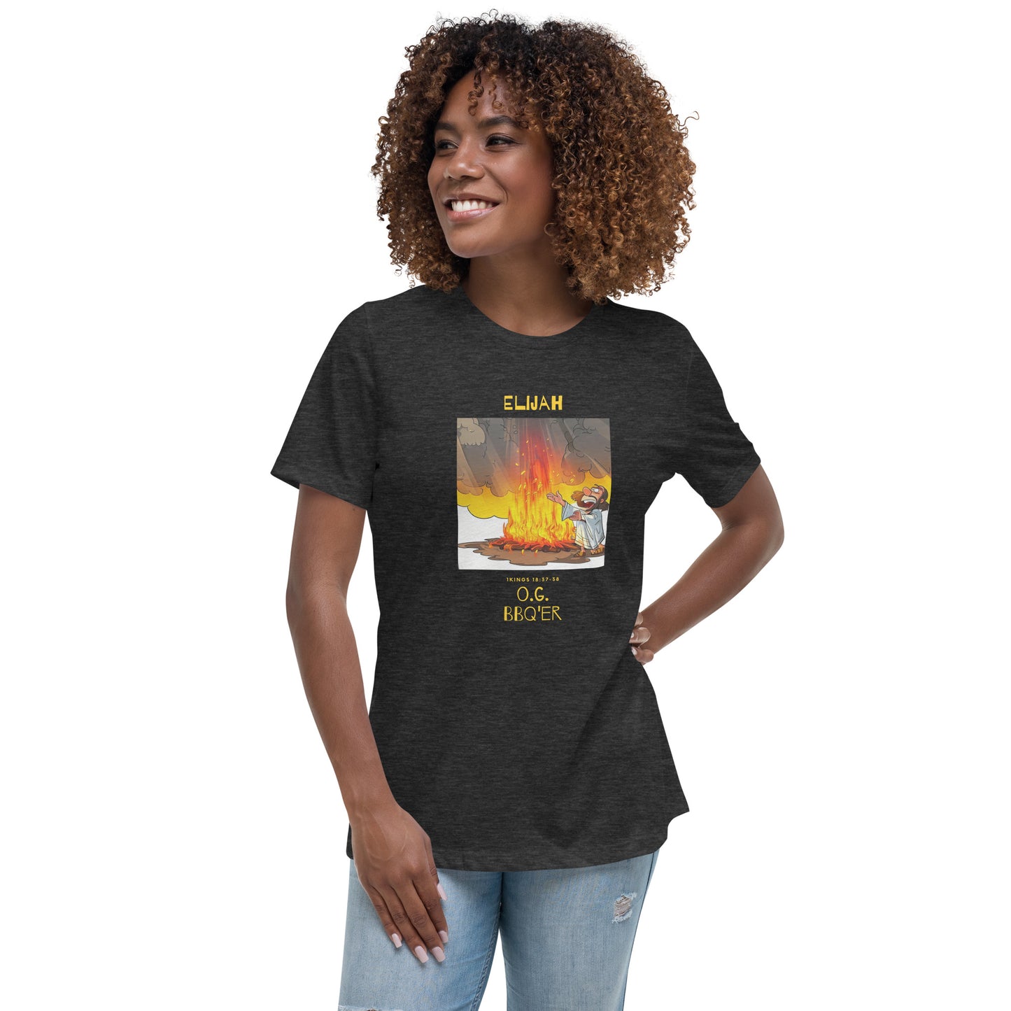 Elijah O.G. BBQ'er (Yellow Print) Women's Relaxed T-Shirt