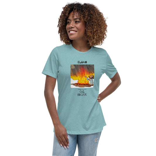 Elijah O.G. BBQ'er (Black Print) Women's Relaxed T-Shirt