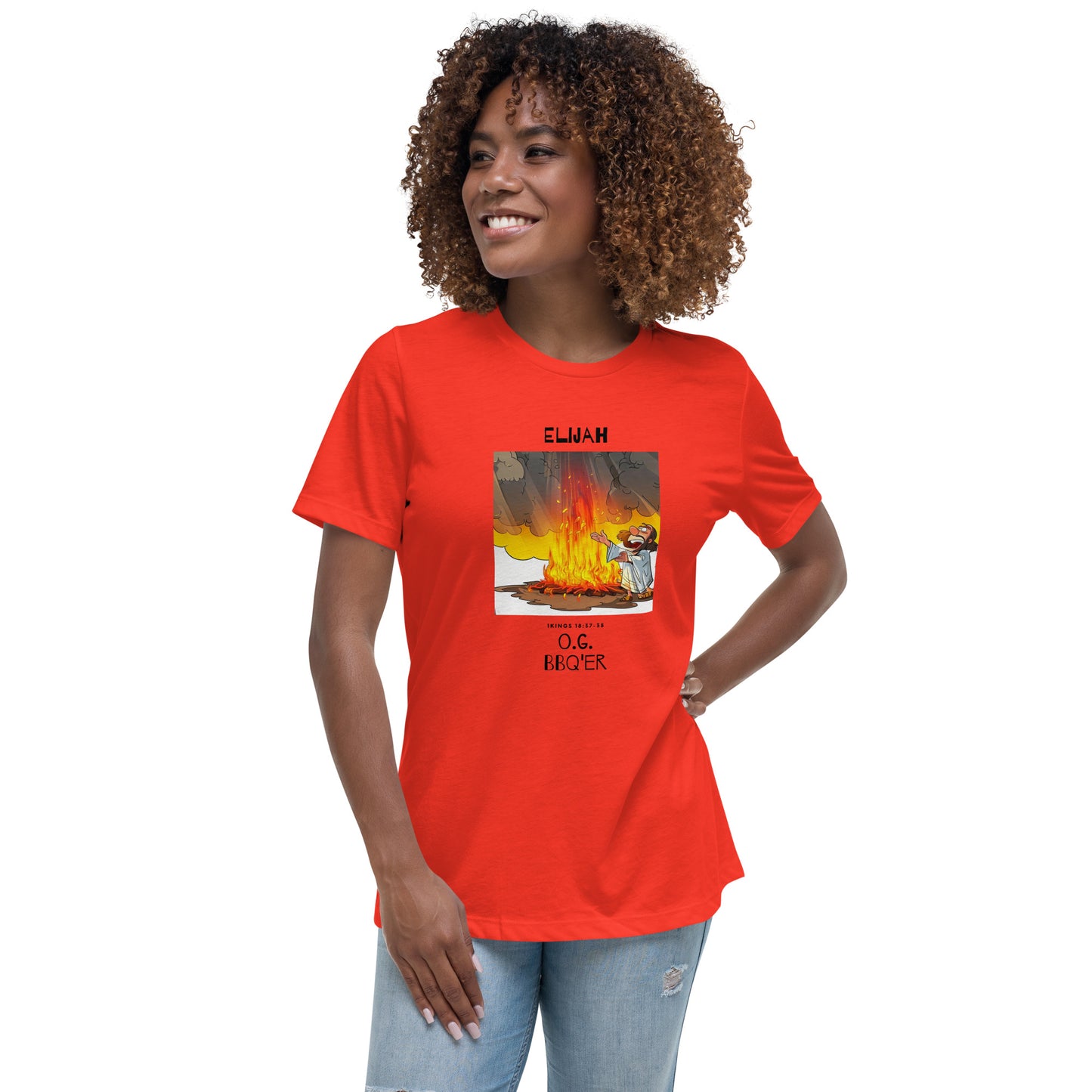 Elijah O.G. BBQ'er (Black Print) Women's Relaxed T-Shirt